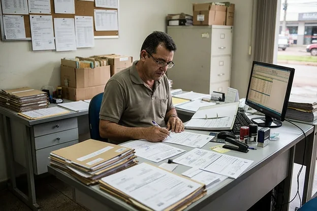 Profissional organizando documentação para recurso de multa em Parauapebas.